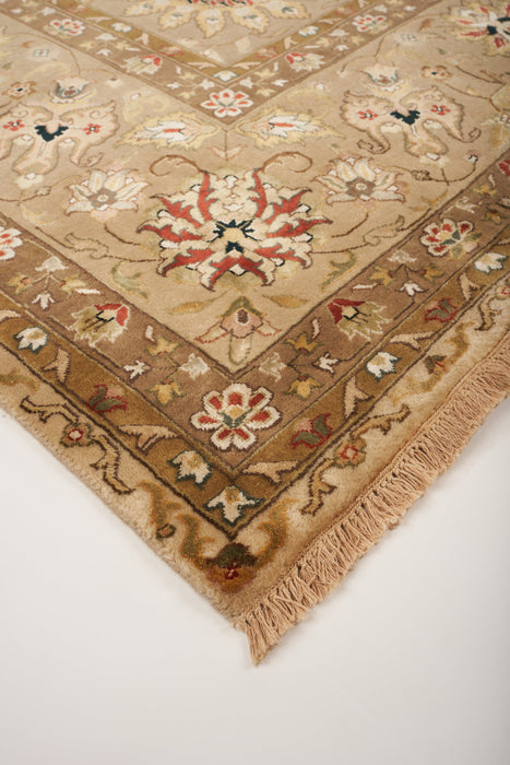 6x9 Indo Persian Camel/Beige Wool & Silk