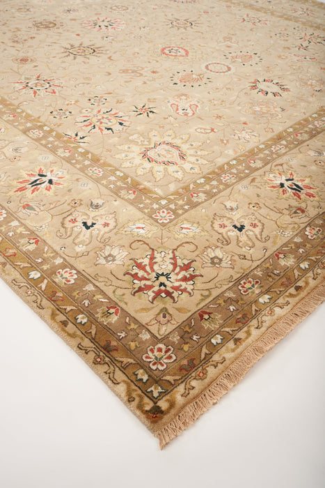 6x9 Indo Persian Camel/Beige Wool & Silk