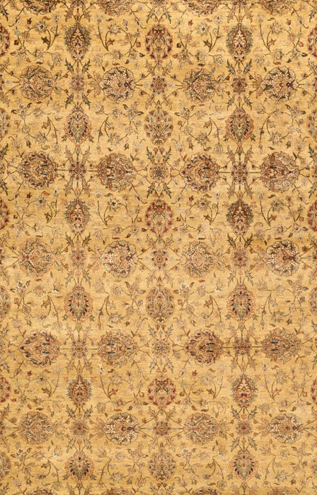 9x12 Elegance Gold/Black Hand-spun Wool.