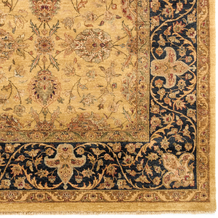 9x12 Elegance Gold/Black Hand-spun Wool.