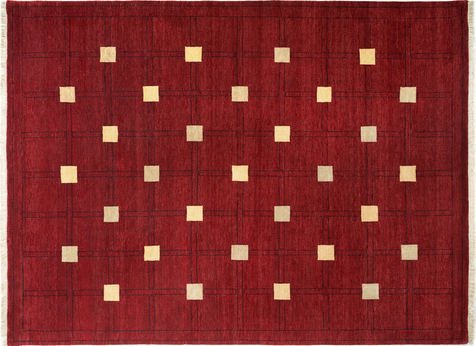 9x12 Box Red/Ivory Australian Hand-Spun Wool