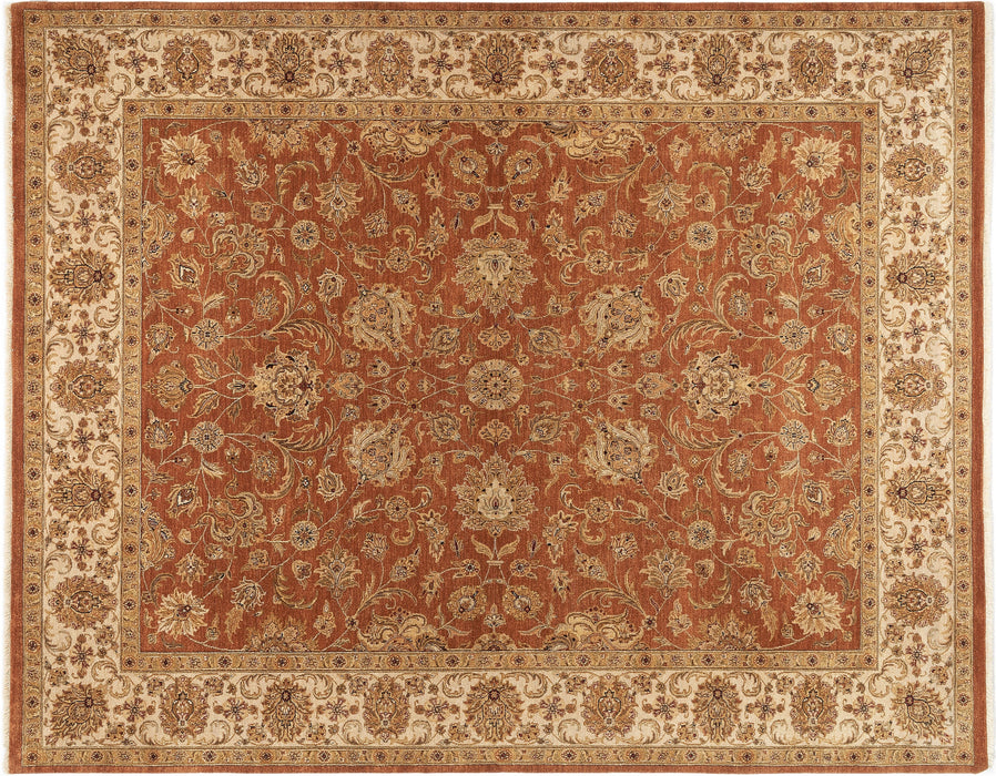 Elegance 8x10 Rust/Ivory Wool