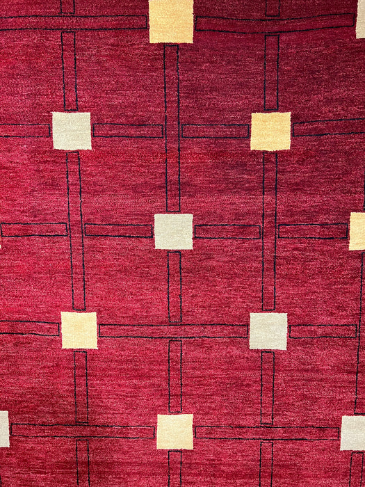 9x12 Box Red/Ivory Australian Hand-Spun Wool