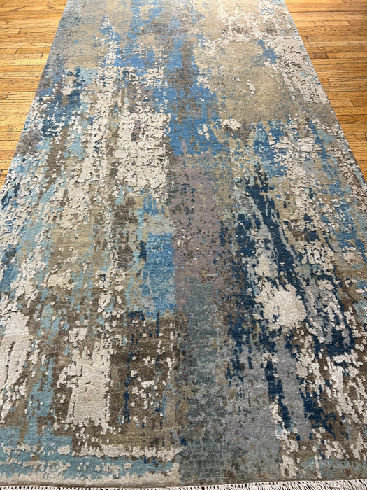 Alchemy 3x10 Runner Grey and Blue Wool and Silk