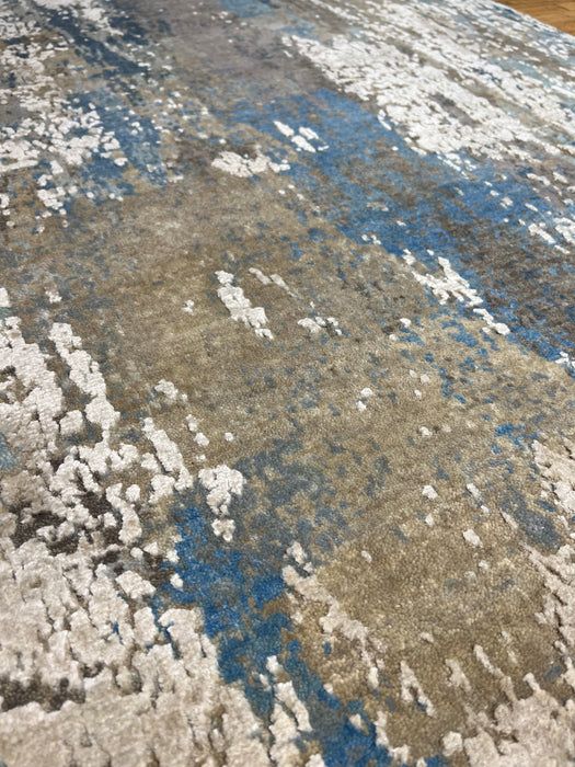 Alchemy 3x10 Runner Grey and Blue Wool and Silk