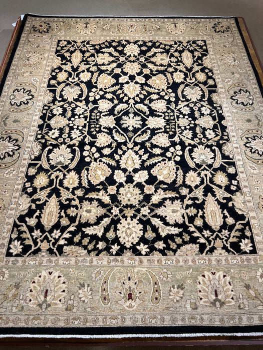 Chobi Black/Light Green Ghazni Wool