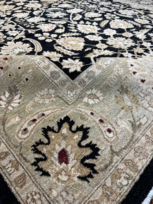 Chobi Black/Light Green Ghazni Wool