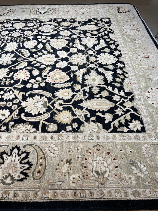 Chobi Black/Light Green Ghazni Wool