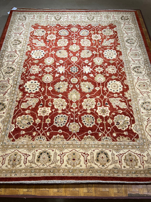 Chobi 8x10 Rust/Ivory Ghazni Wool