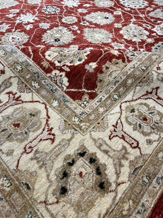 Chobi 8x10 Rust/Ivory Ghazni Wool