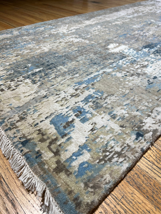 Alchemy 3x10 Runner Grey and Blue Wool and Silk