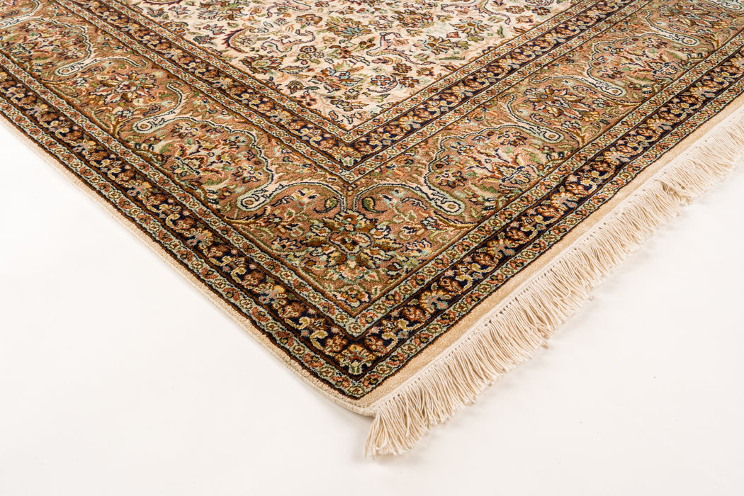 Kashan 6x9 Silk Ivory/Light Brown