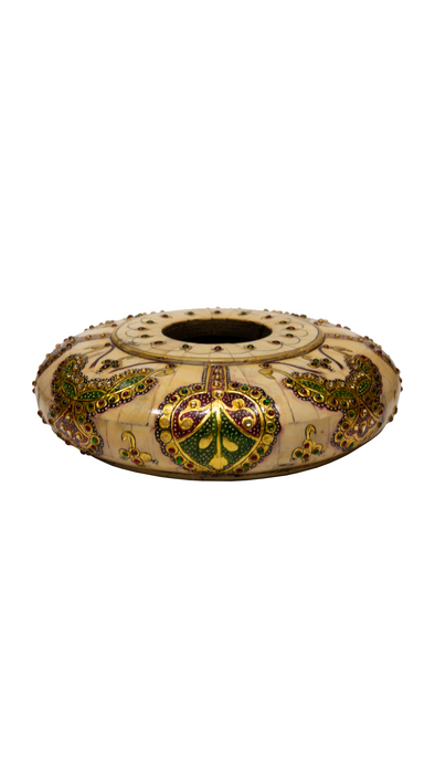 Round Decorative Box Gold/Ivory