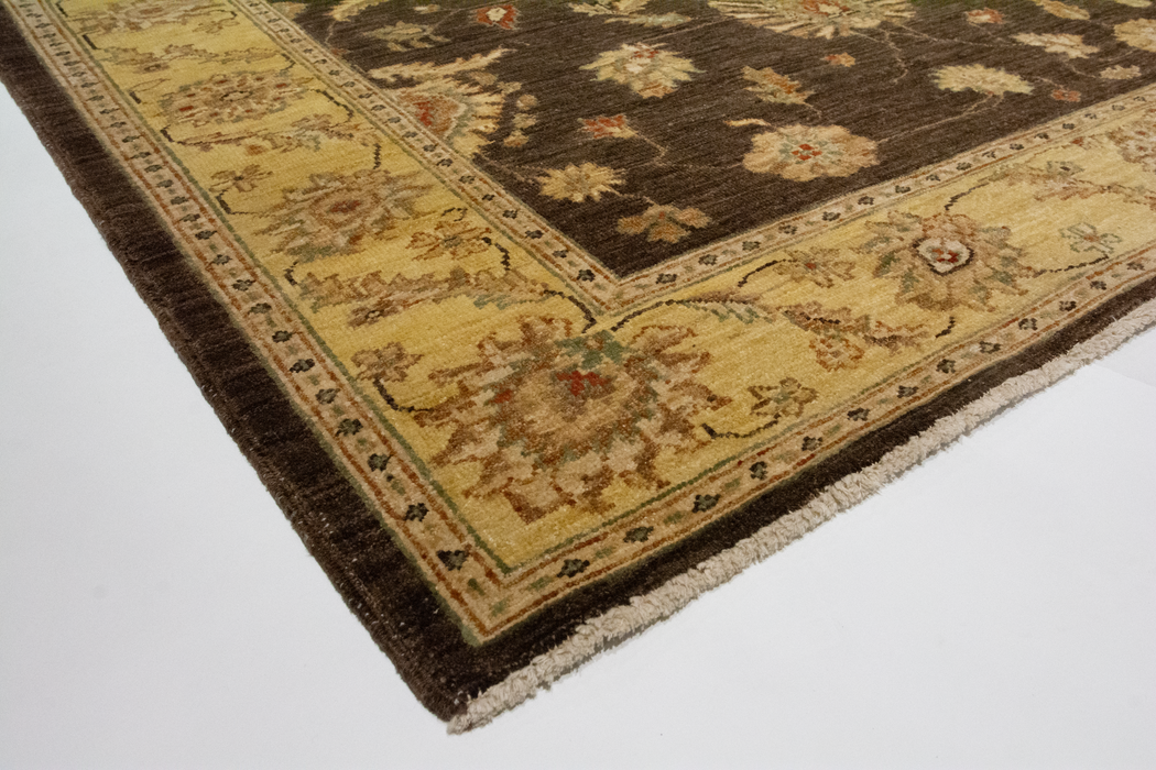 Chobi 5x7 Chocolate Ivory Ghazni Wool