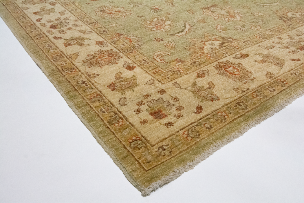 Chobi 5x7 Ivory/Light Green Ghazni Wool