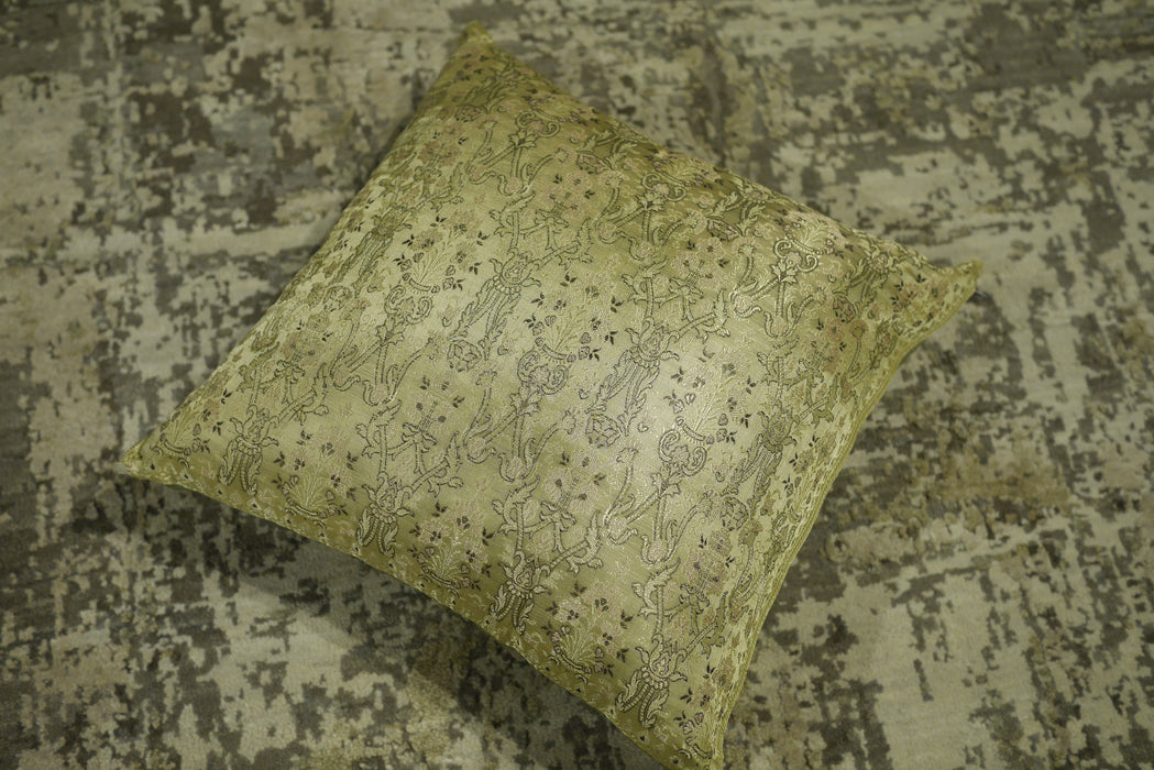 Sage Green/Gold Polyester Cushion