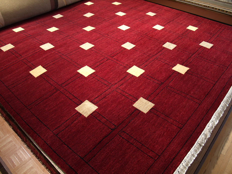 9x12 Box Red/Ivory Australian Hand-Spun Wool