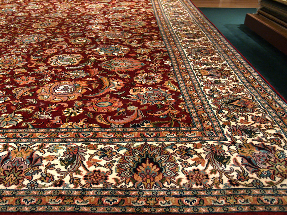 Kashan 6x9 Silk Red Ivory